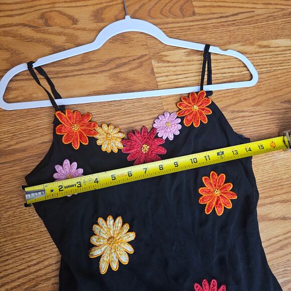 Y2K Silk Asymmetrical Bias Cut Floral Dress Sue Wong - Picture 5 of 9